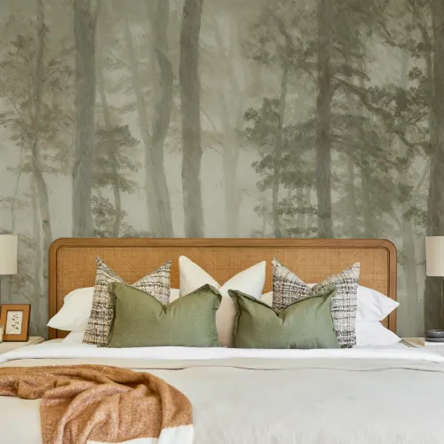 Green Forest Tranquil Nature Wall Mural For Serenity