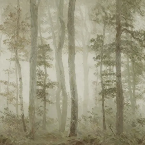 Green Forest Tranquil Nature Wall Mural For Serenity