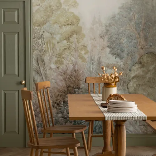 Dæmpet botanisk klassisk natur multifarvet fototapet