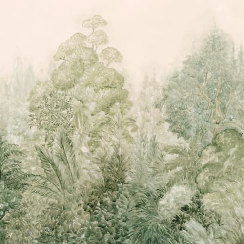 Grøn tåget botanisk skov natur fototapet
