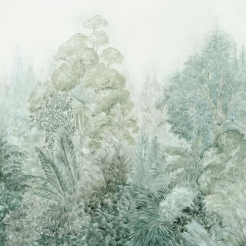 Krikand tåget naturkunst fototapet skaber en rolig stemning