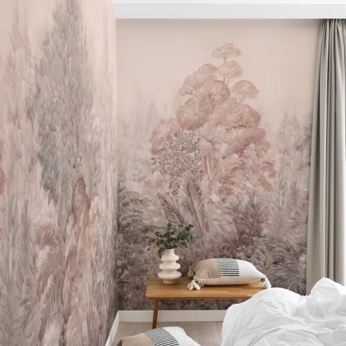 Pastel botanisk ro natur fototapet