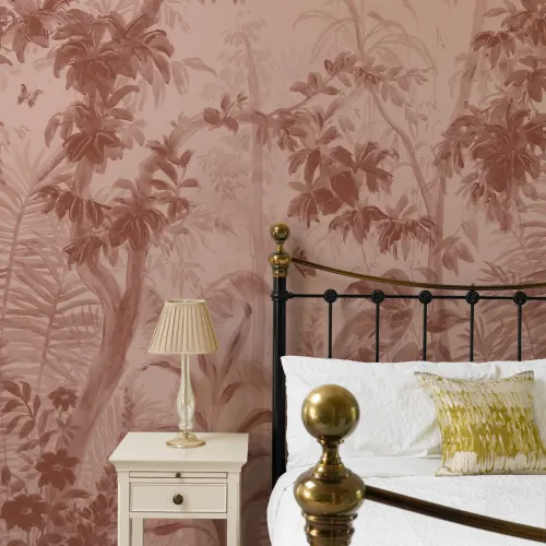 Mural de Papel de Parede Botânico Terracotta Jungle Escape