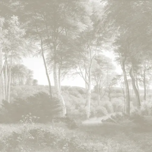 Neutral Forest Landscape Painting Mural
