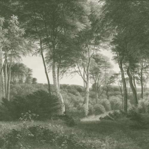 Green Forest Landscape Painting Mural