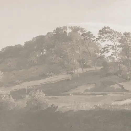 Neutral Danish Hills Landscape Painting Mural