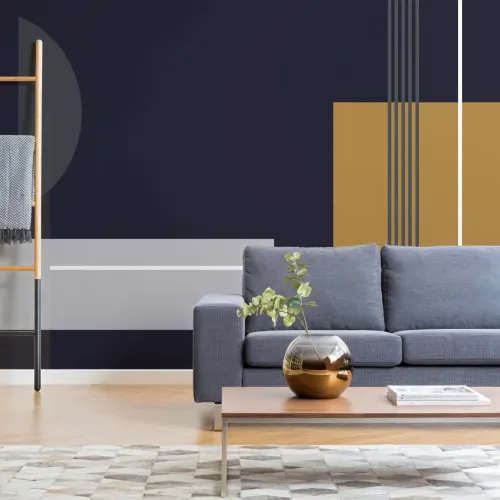 Mid Century Modern Vierkanten Geometrisch Behang Muurschildering