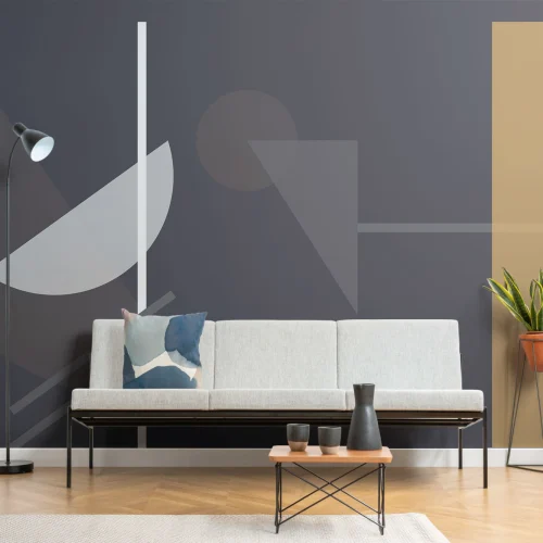 Mid Century Modern Tumma muodot geometrinen kuvatapetti