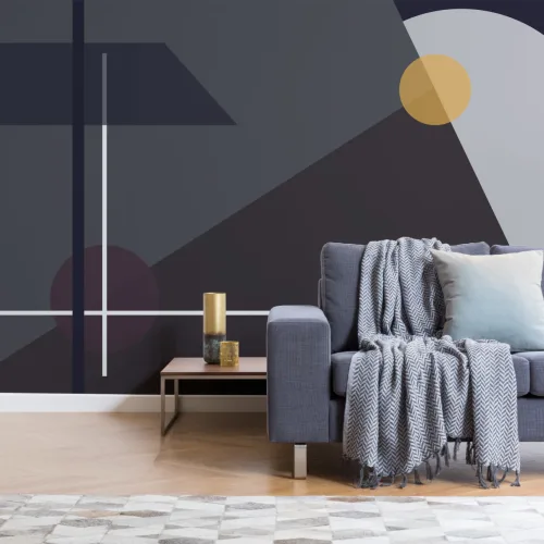Mid Century Modern Lines & Shapes Geometrinen kuvatapetti