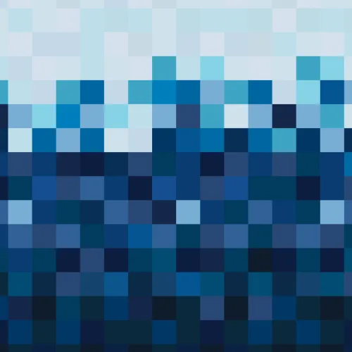 Mural de papel de parede Ombre estilo Pixel de quadrados azuis