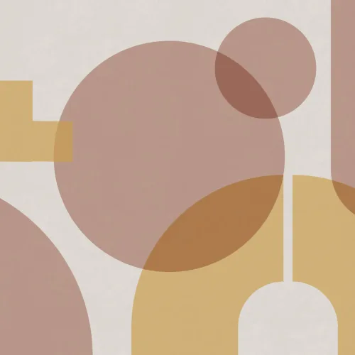 Beżowe geometryczne kształty Nowoczesna fototapeta Bauhaus