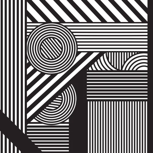 Oriz Geometric Black & White Wallpaper Mural
