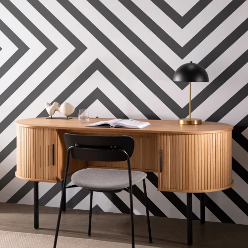 Mona Black & White Striped Wallpaper Mural