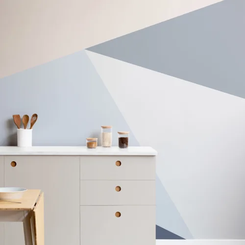 Blå overdimensjonert geometrisk fototapet