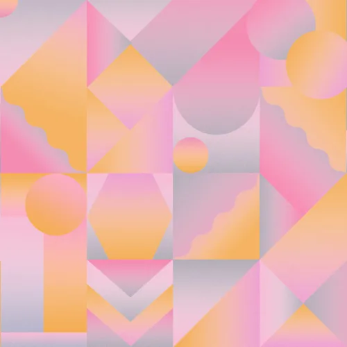 Oranje & Roze Geometrisch Verloop Behang Muurschildering