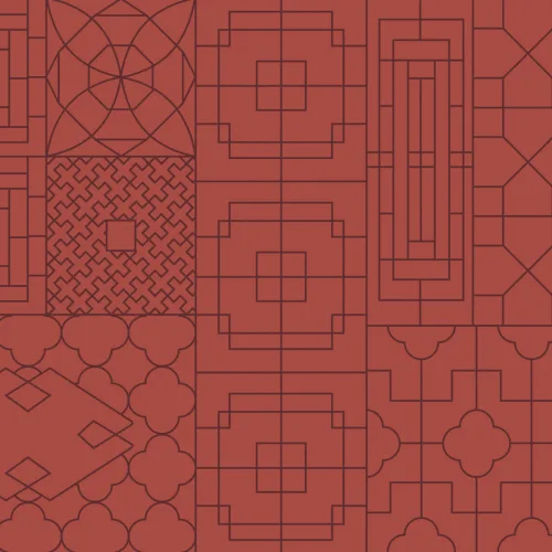 Fototapete Geometrisch Chinesischer Stil Rot