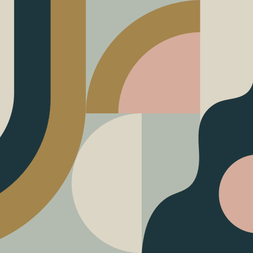 Navy Retro Geometric Pattern Abstract Mural