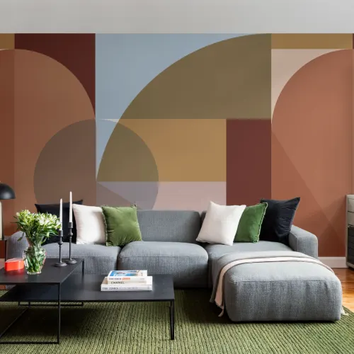 Flerfarvet geometrisk moderne abstrakt fototapet