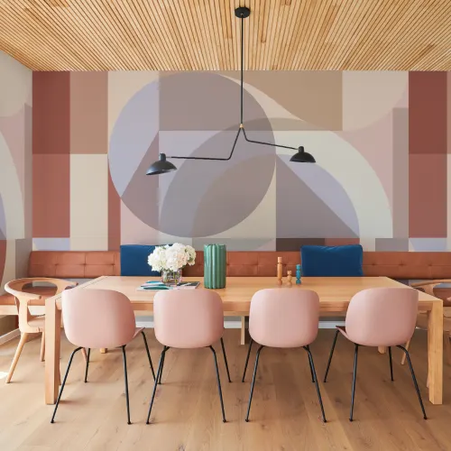 Lilac Geometric Abstract Multicolor Wall Mural