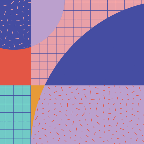 Wielokolorowa geometryczna tapeta ścienna w stylu Memphis
