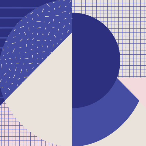 Niebiesko-różowa geometryczna tapeta ścienna w stylu Memphis