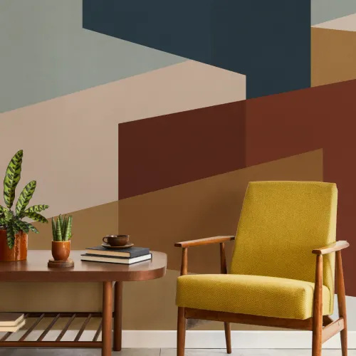 Modern Abstract Block Shapes Wallpaper Mural