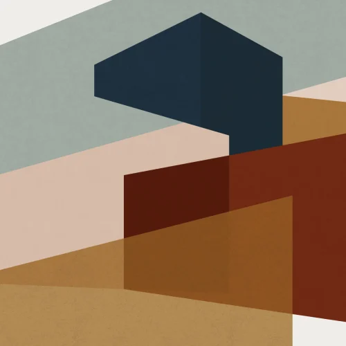 Modern Abstract Block Shapes Wallpaper Mural