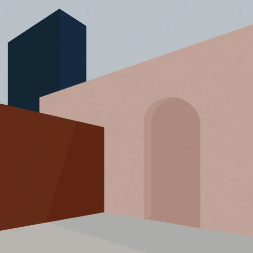 Blokeret abstrakt arkitektur Tapetmaleri