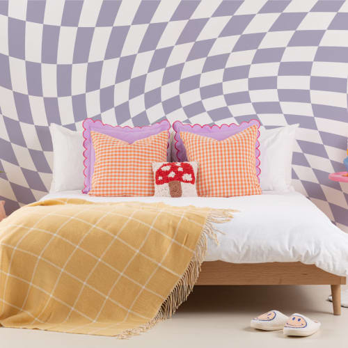 Cool Purple Chequered Aesthetic Pattern Wallpaper Mural