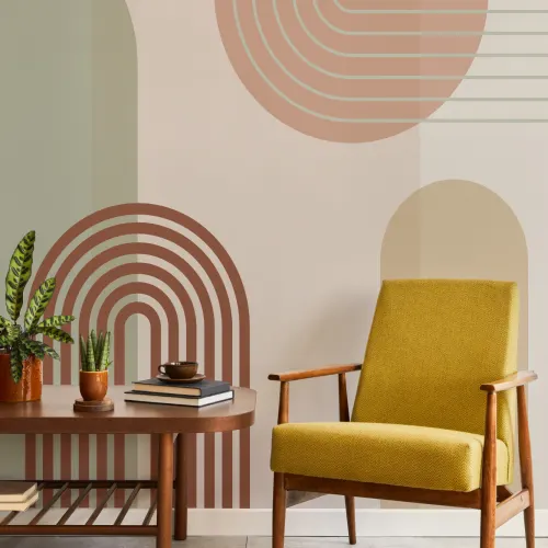 Klassisk retro geometrisk tapet vægmaleri