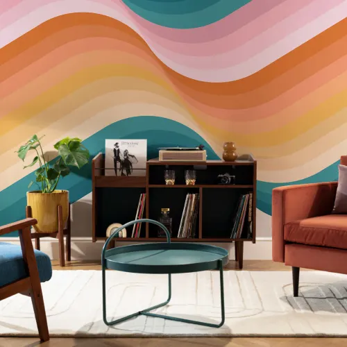 Classic Retro Multi Color Gradient Wallpaper Mural