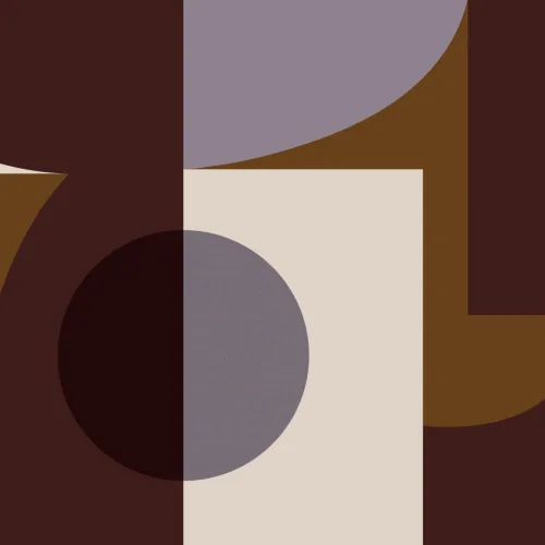 Mural Formas Geométricas Burdeos Estilo Mid Century