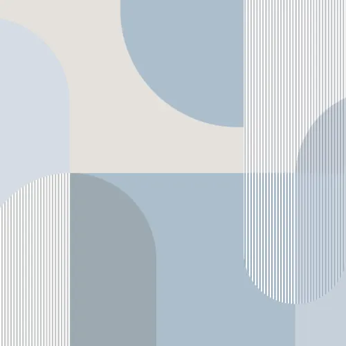 Blue Scandinavian Geometric Mural