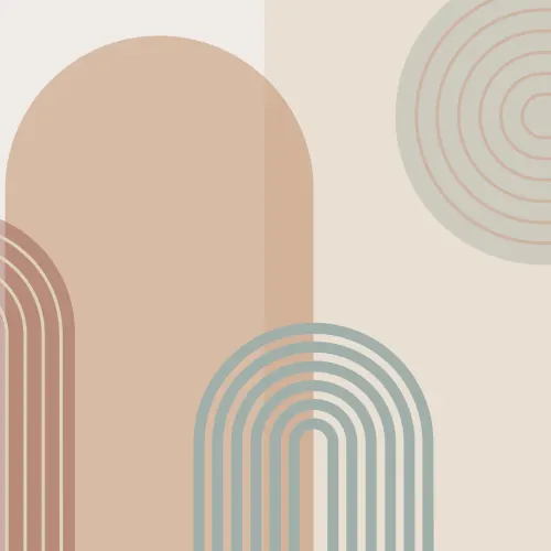 Pastel Retro Geometric Arches Mural