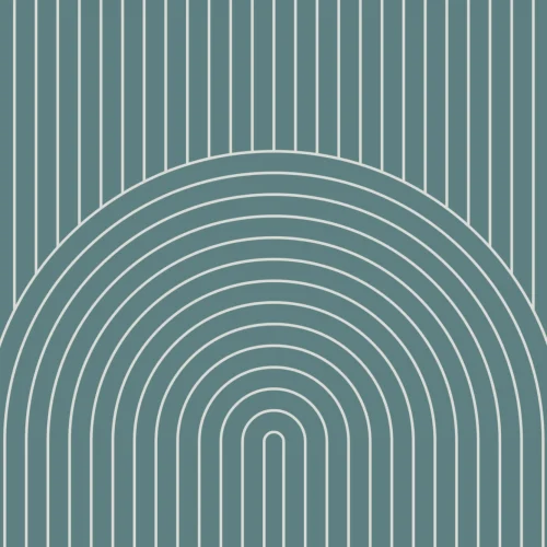 Green Geometric Thin Striped Loop Repeat Pattern Wallpaper