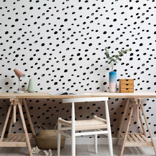 Black & White Spotty Speckle Wallpaper Mural