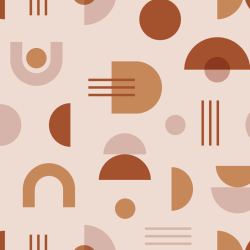 Brown & Neutral Mid Century Modern Geometric Pattern Wallpaper