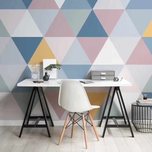 Kolorowa fototapeta z geometrycznym wzorem trójkąta