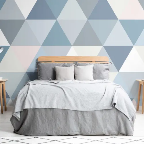 Pastel Geometric Triangle Pattern Wallpaper Mural