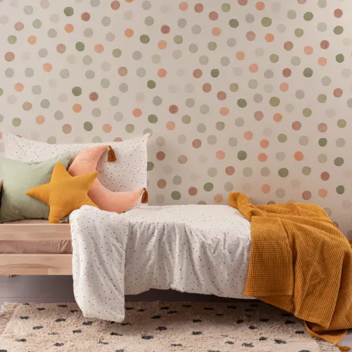Neutraali sävy akvarelli Polka Dot kuvatapetti