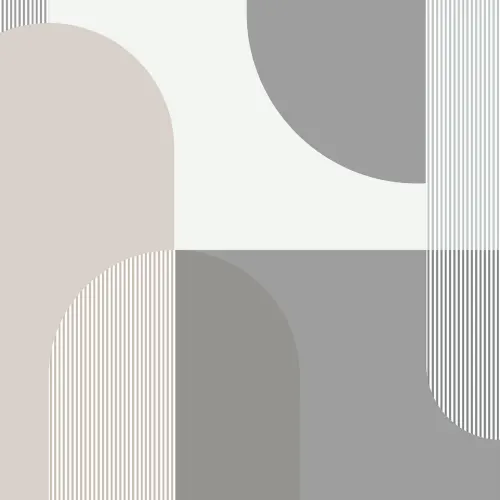 Graue skandi Fototapete mit geometrischen Formen und neutralen Farben