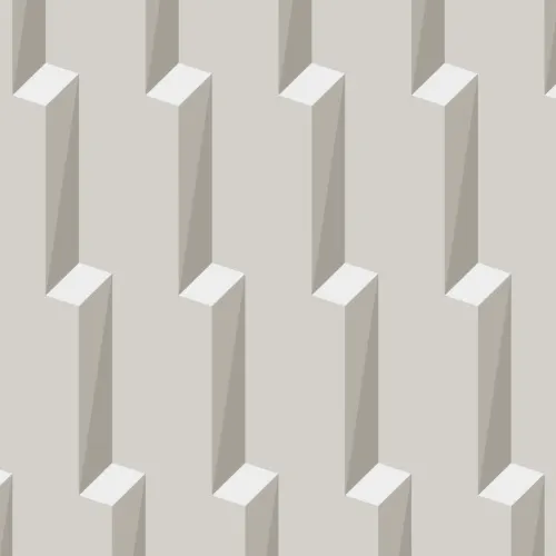 Carta da Parati 3D con Motivo di Forme Geometriche Grigie Effetto Scalinata