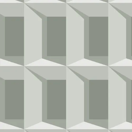 Papel de parede com padrão de repetição geométrica moderna de efeito 3D verde