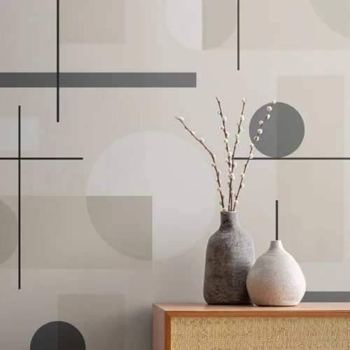Mid Century Abstract Geometrisch Herhalingspatroon Behang