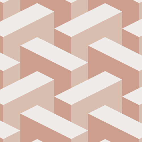 Pink Modern 3D Effect Geometric Repeat Pattern Wallpaper
