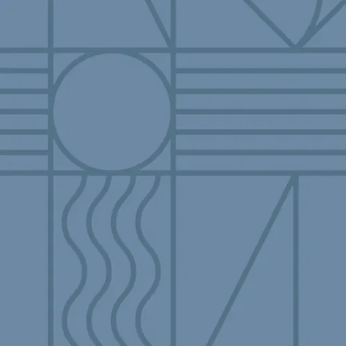 Deep Blue Geometric Lines and Curves Repeat Pattern Wallpaper