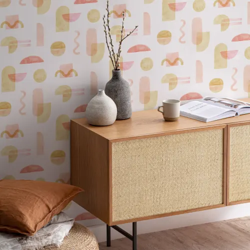 Galben și portocaliu acuarelă Geometric Repeat model tapet