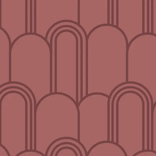 Roze Art Deco Boog Herhaal Patroon Behang
