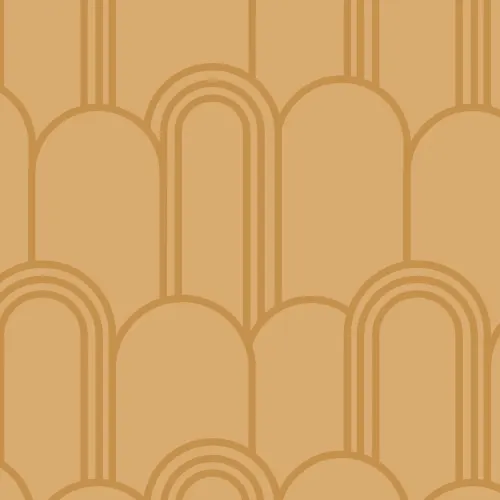 Keltainen Art Deco Arch toista kuvio tapetti