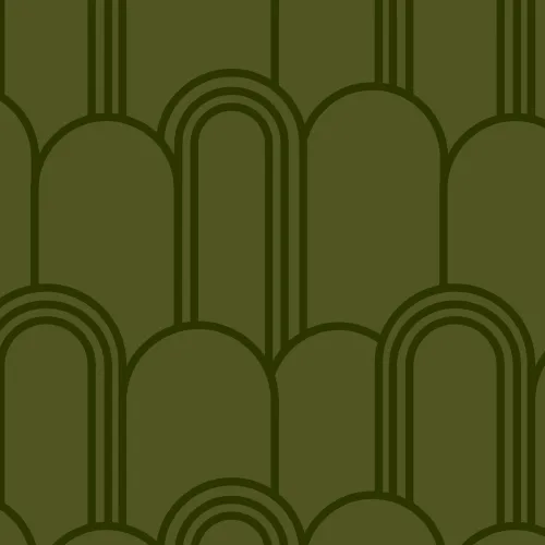 Grøn Art Deco Arch Repeat Pattern Tapet